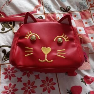 Betsey Johnson Red Emma Cat Purse- NEW